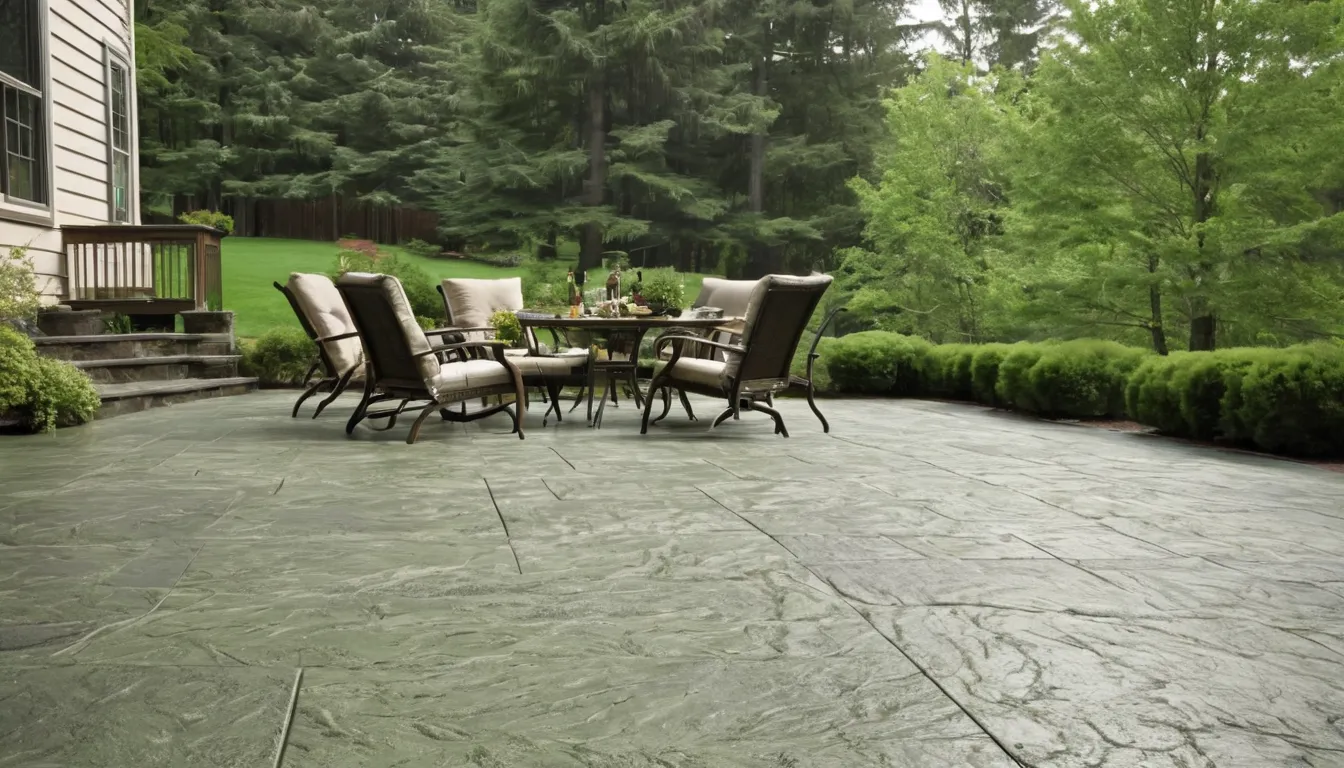 A stamped concrete patio behind a home in Carbonado